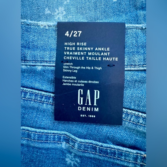 NWT Gap high Rise True Skinny Floral Print Ankle Jeans 27 / 4 - Picture 9 of 16